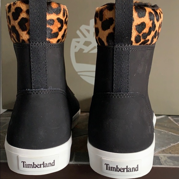 Timberland Skyla Bay in Black Leather & Leopard - 5x #hostpick - Picture 5 of 10